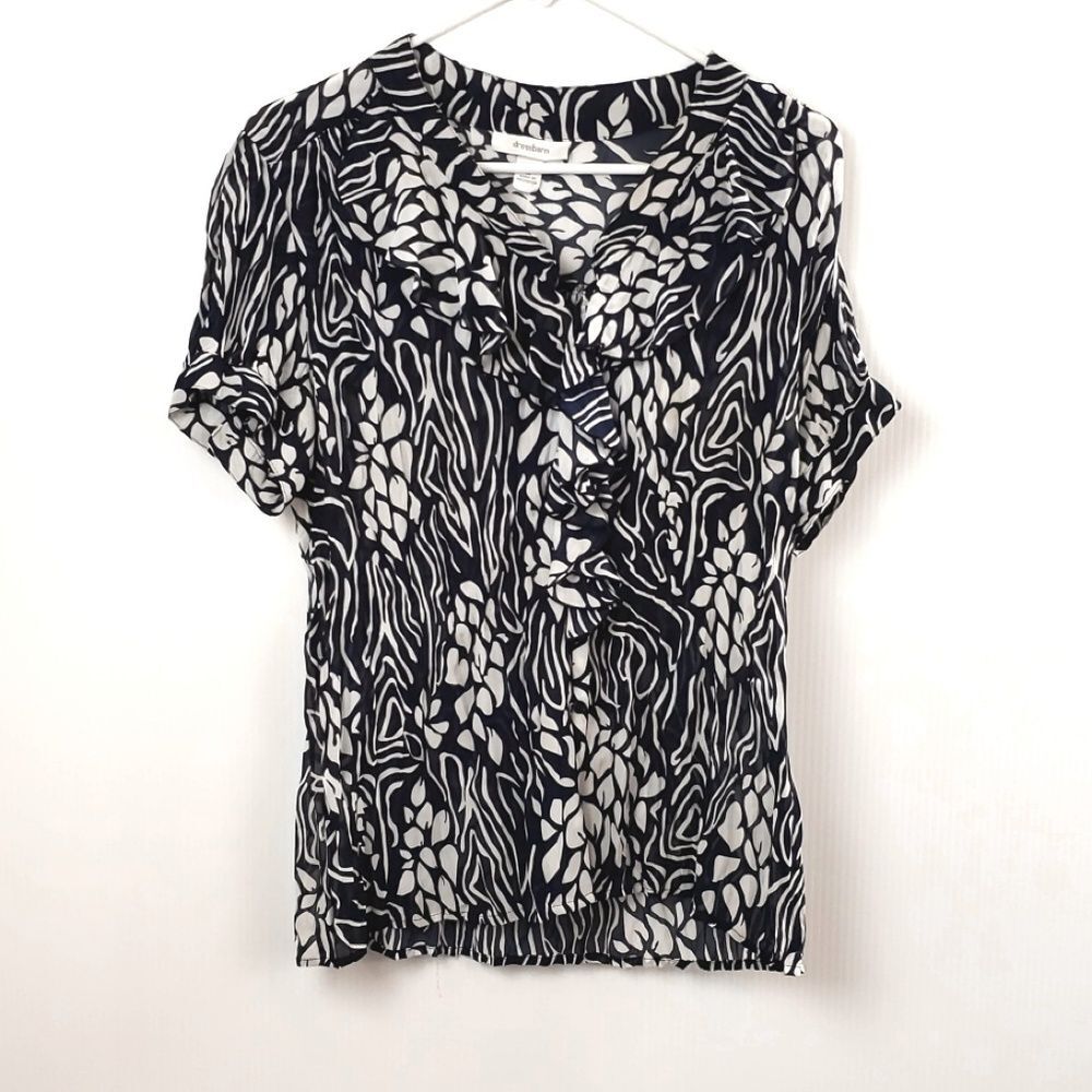 💚Dressbarn Women's Sheer Floral Blouse size Med